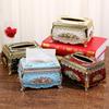 Facial Tissue Holder Embossed Rose Plastic Tissue Box Cover Tissue Dispenser for Living Room Home Household Kitchen Countertop