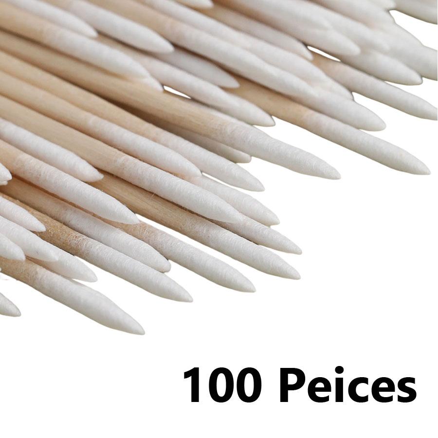 100/200/300 ks oboustranných vatových tyčinek s jemnými špičatými konci pro nail art, make-up, korekci oční linky, kosmetické nástroje