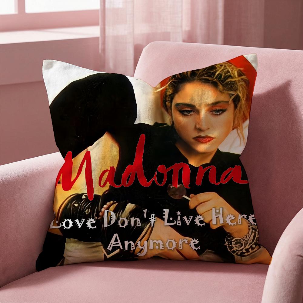 M-Madonna Singer Cushion Cover Multi-Scene Pillow Cover For Home & Car - Reversible, Soft & Durable For Daily Use