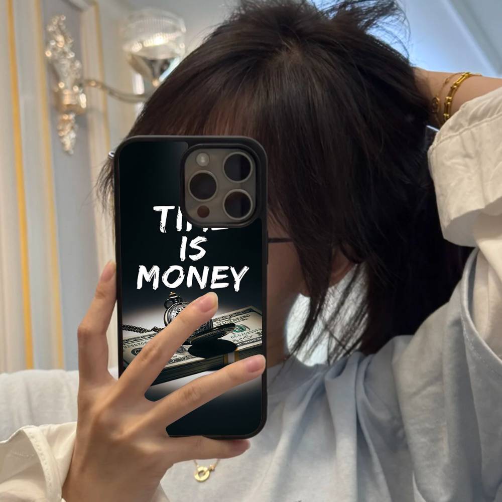 

Time is Money Dollar Cash For iPhone 17 16 Pro Max Air 13 12 Mini 14 15 Plus 11 PC+TPU Back Cover iPhone 17 Air