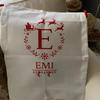 Personalized Christmas Holiday Gift Bag Red Plaid Santa Hat Gift Bag Custom Presents Packaging Sack Santa Christmas Stocking