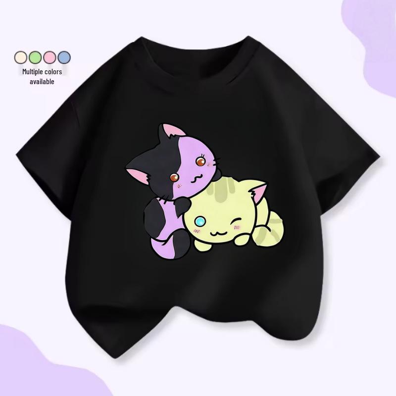 Aphmau Cartoon Baumwoll-T-Shirt - Sommerkollektion 2026 für Kinder: Europäische & Amerikanische Seltsame Geschichten Design