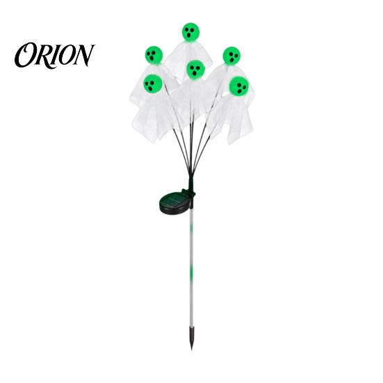 Green Ghost Lanterns for Yard Halloween Swaying Outdoor Decorations, Solar Powered Stake Light, 6 LEDs Holiday Atmosphere Lighting Pathway Lights,