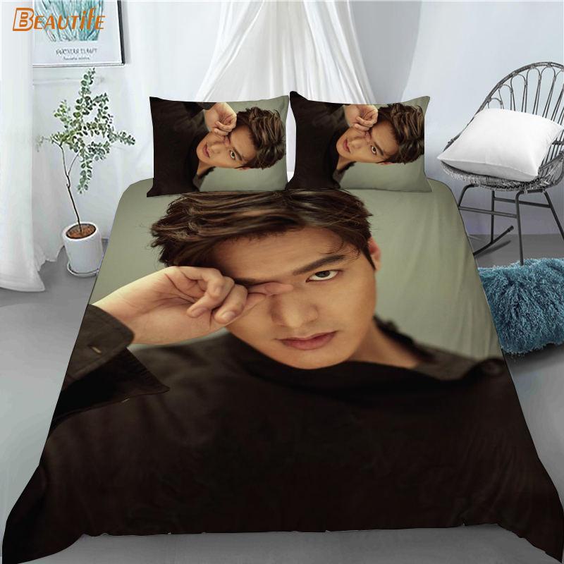 Custom Kpop Idol Lee Min Ho 3 Pcs Duvet Cover Set Fashion Bedding Sets Comforter Duvet Cover Pillowcase Home Textiles