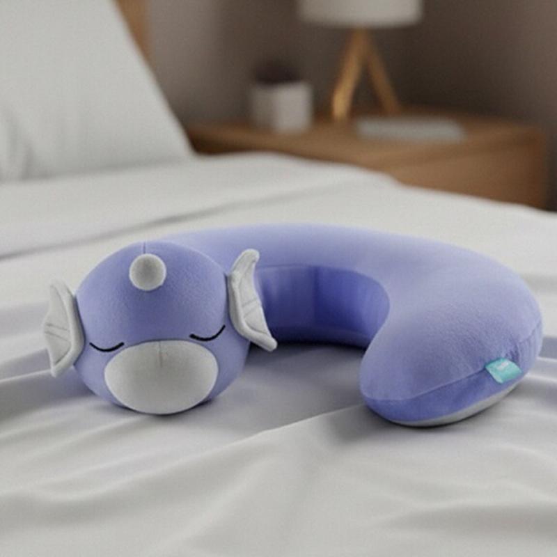 35CM Anime Dratini Plush U Neck Pillow Cute Dragon Soft Stuffed Toys Doll Fun Toys Gifts for Kids Children