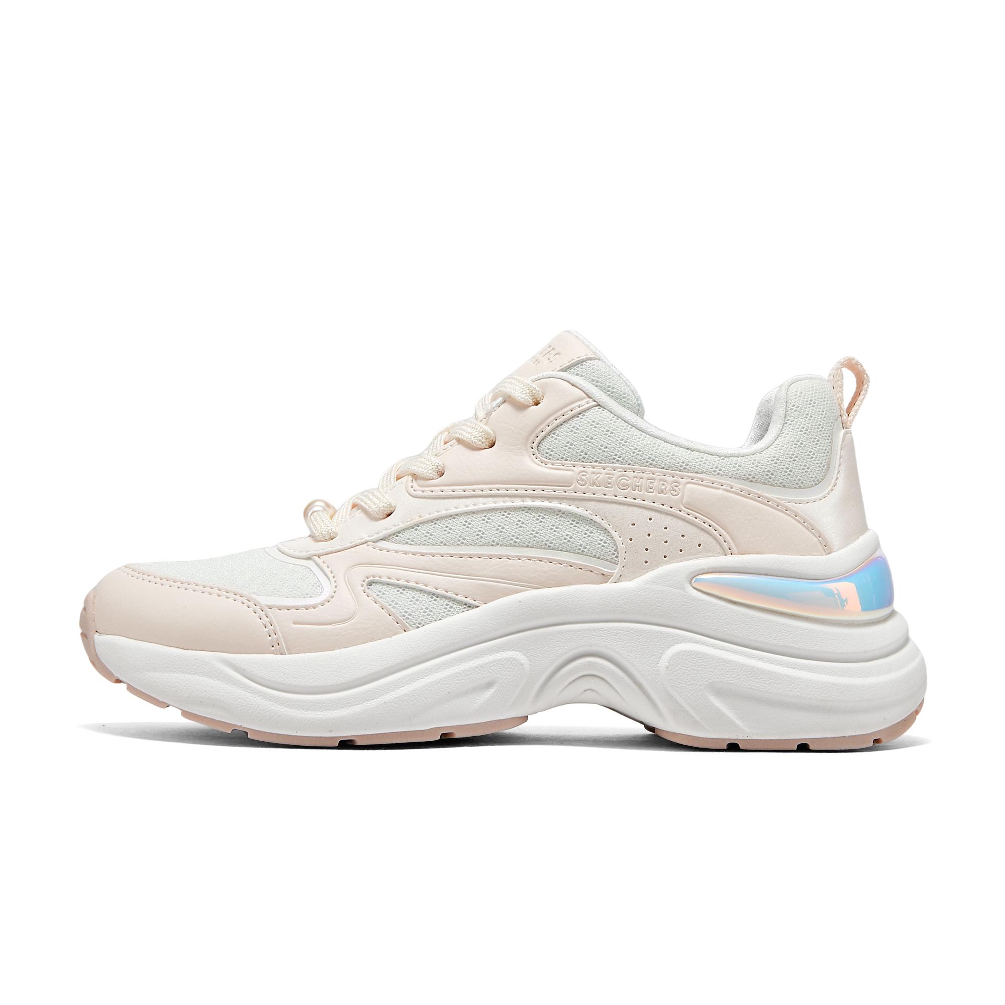 Skechers Street Удобные Универсальные Модные Ретро Низкие Повседневные Кроссовки Женские Белый Розовый 177564-WHT 35