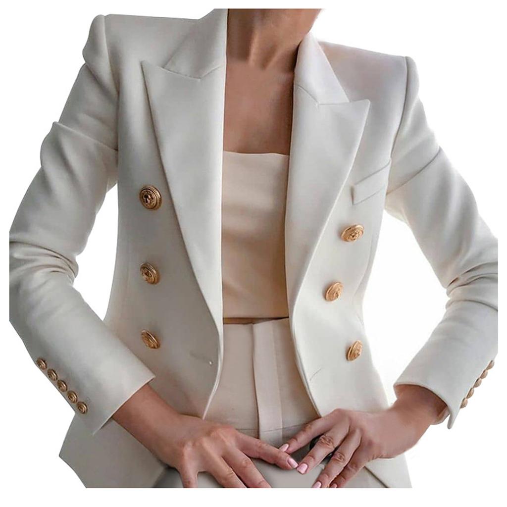 Elegant Business  Work Women Lady Solid Button Suit Jacket Coat Outwear