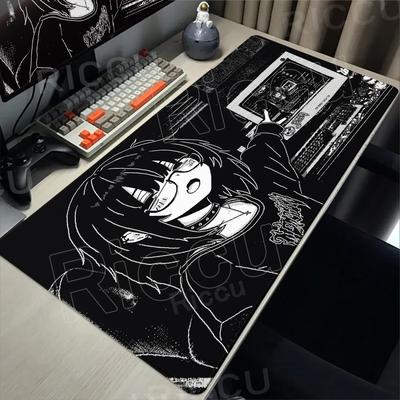 Anime Girl Mouse Pad XXL Pixel Black White Mousepad Desk Decort Keyboard Pad Office Accessories XXL Pc Desk Mat E-Sports Carpet