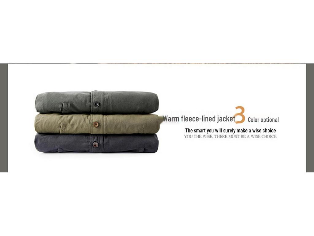 Lambswool Hooded Fleece-Lined Coat, Warm Outdoor Casual Plus Size Cotton Jacket