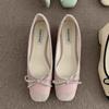French Evening Bow High Heel Shoes Light Mouth Shoes Women's Shoes Summer Fairy Style Mary Jane Shoes Ballet Shoes