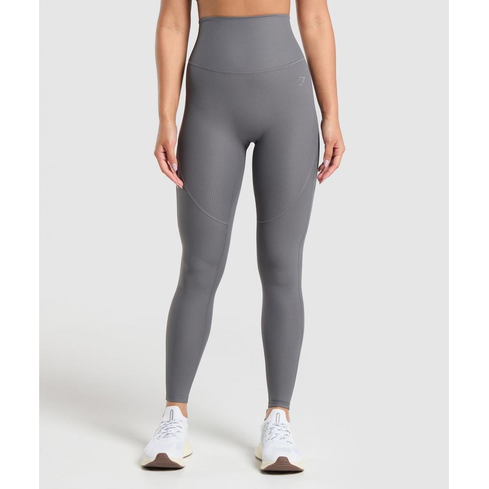 

GYMSHARK Леггинсы в рубчик матового серого цвета B8A9O GCHK XS