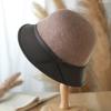 Autumn and Winter Wool Bucket Hat Women's New Dome Basin Hat Shows a Small Face, Fashionable Versatile Hat Women's Warm