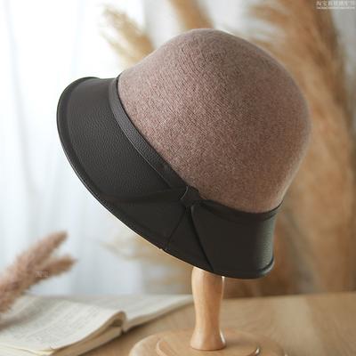 Autumn and Winter Wool Bucket Hat Women's New Dome Basin Hat Shows a Small Face, Fashionable Versatile Hat Women's Warm