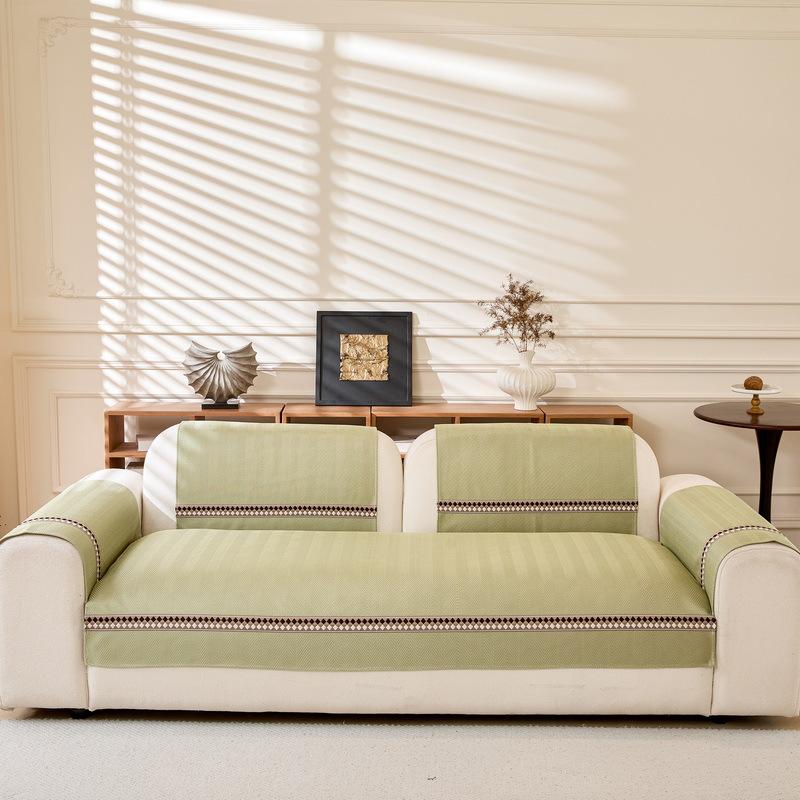 Ice Silk Sofa Cushion, Summer Sofa Mat, Non-Slip Seat Cushion  New Light Luxury High-End Cover Cloth
