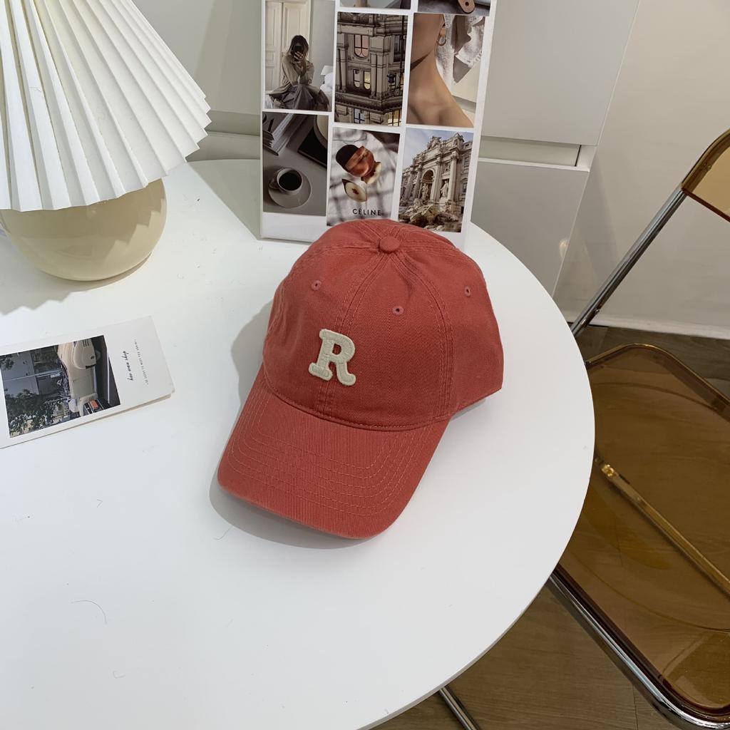 New Embroidery Letter R Baseball Cap Summer Solid Women Ponytail Hats Men Baseball Cap Cotton Outdoor Simple Visor Casual Cap