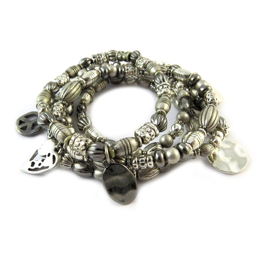 Les Trésors De Lily [F3367] - Silver 'Cunegonde' Designer Bracelet