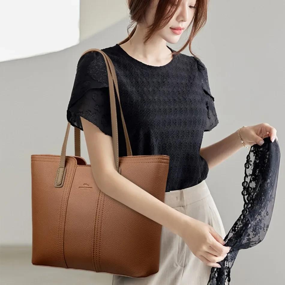 Genuine Brand Women Bags Designer High Quality Soft Leather Large Women Shoulder Bag Messenger Handbag Shopping Messenger