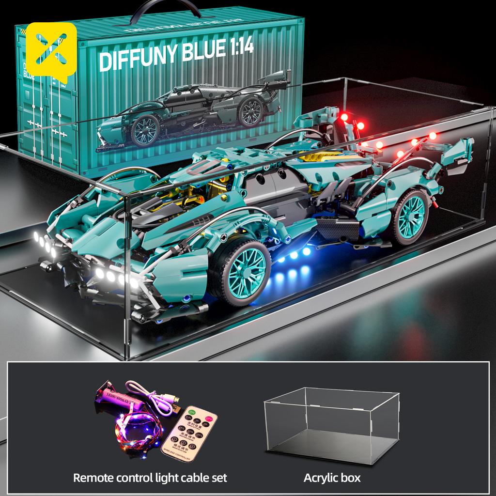 981 stuks bouwblokken voor sportauto's, speelgoed voor jongens of volwassenen, set 1:1:14 schaalmodel auto bouwset speelgoed kerst- en Halloweencadeaus