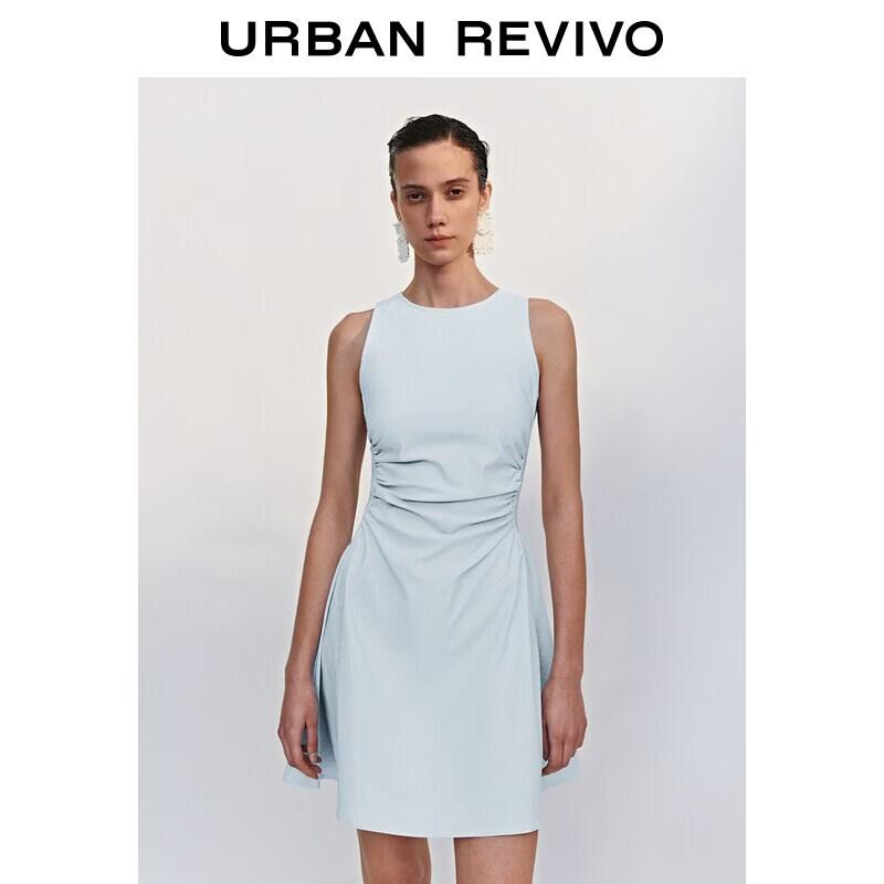 UR Women s Pleated Sleeveless A-Line Dress S
