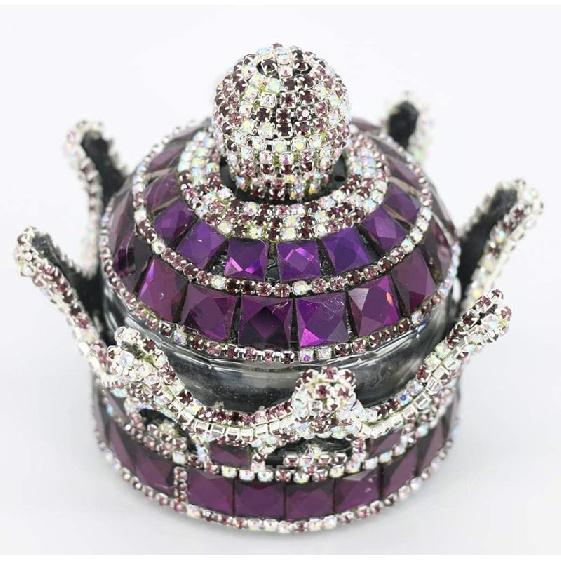 Crystal Crown Car Fragrance Diffuser,Perfume Bottle Holder Ornament Interior Decoration Car Home Office Air Freshener Perfume Diffuser Decor (Silver)