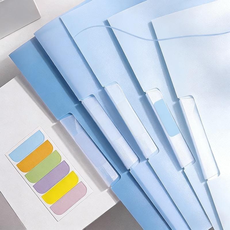 5Pcs Gradient Color Folder Rotating Side Opening Buckle for Test Paper Document Storage Office School Student Organizer