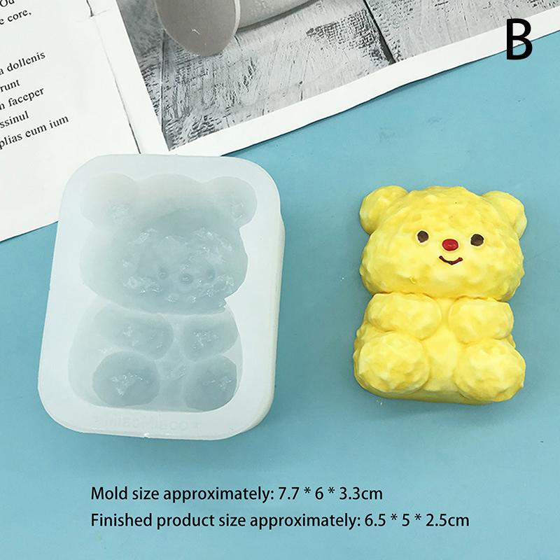 

Милый торт с медведем Силиконовая форма Сделай сам Ручная работа Форма для смолы Форма для изготовления свечей Форма для десерта моти Торт Мягкая игрушка Форма