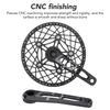 Lp Litepro Folding Bicycle Crankset Aluminum Alloy 130 BCD Bike Crankset CNC Curved Hollow Handle Single Disc