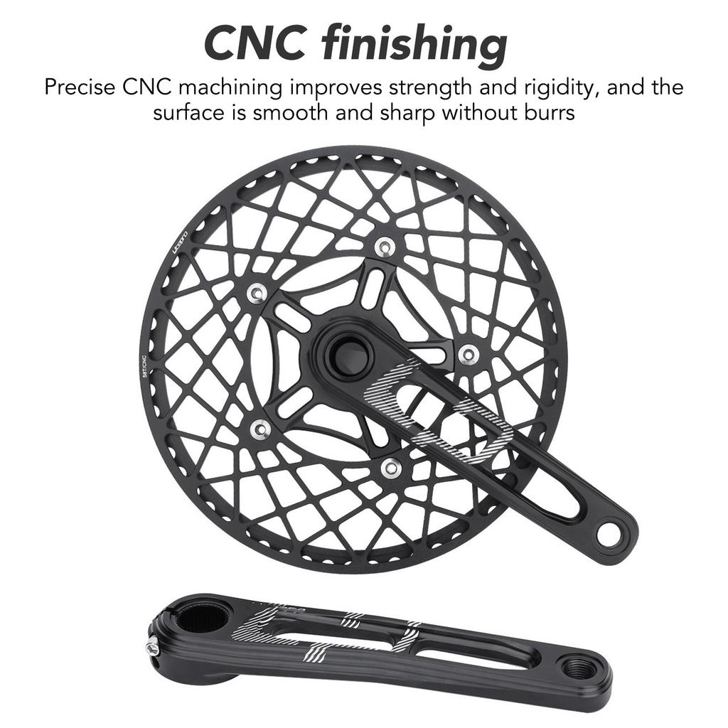 Lp Litepro Folding Bicycle Crankset Aluminum Alloy 130 BCD Bike Crankset CNC Curved Hollow Handle Single Disc