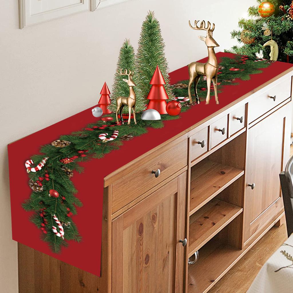 Christmas Table Runner Merry Christmas Decoration for Home Xmas Party Decor 2025 Navidad Notal Noel Ornament Happy New Year 2025