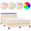 Vidaxl Continental Bed With Mattress, Cream, 140X190 Cm, Fabric