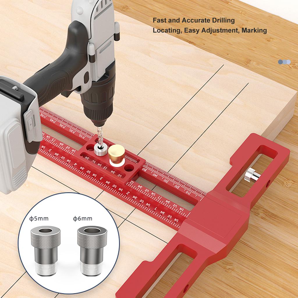 24 Inch Scribing Ruler Snap in Slider and Thickened Base 360 Degree Marking Aluminum Alloy Adjustable T Square Scriber