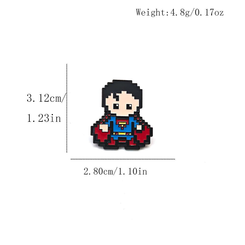 Pixel Avengers Brooch: Creative Spider-Man & Iron Man Superhero Badge