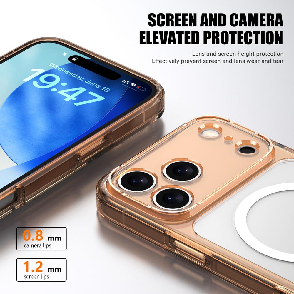 KEYSION Shockproof Transparent Case for MagSafe for iPhone 17 Pro Max Clear TPU+PC Magnetic Wireless Charging Phone Back Cover