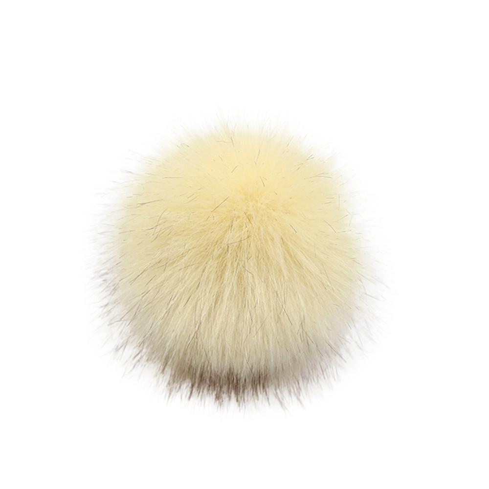 10cm Faux Fur Pom Pom with Elastic Band Soft Fluffy Artificial Fur Ball for Hats Bags Keychains and Crafts