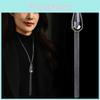 Versatile Crystal Tassel Sweater Chain Necklace Long Length Fashion Accessory For Women