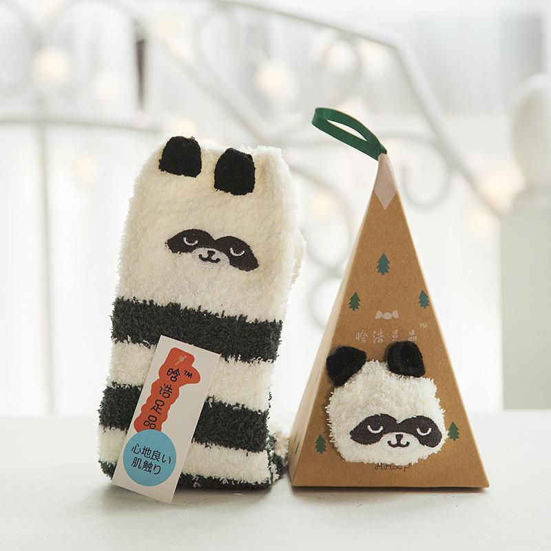 Christmas Stocking Christmas Gift Coral Velvet Cartoon Socks Suitable for Adults