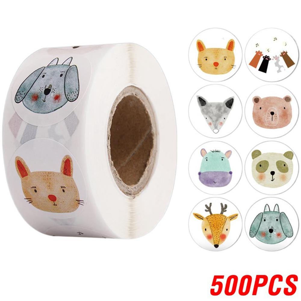 100-500pcs Cartoon Reward Sticker Children Encouragement Sealing Labels Kids Gifts Decorative Teacher Supplies Animal Sticker