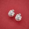 S999 Sterling Silver Retro Happiness Persimmon Tassel Pendant for DIY Beading, Weaving, Bracelet, Necklace, and Silver Accessories.