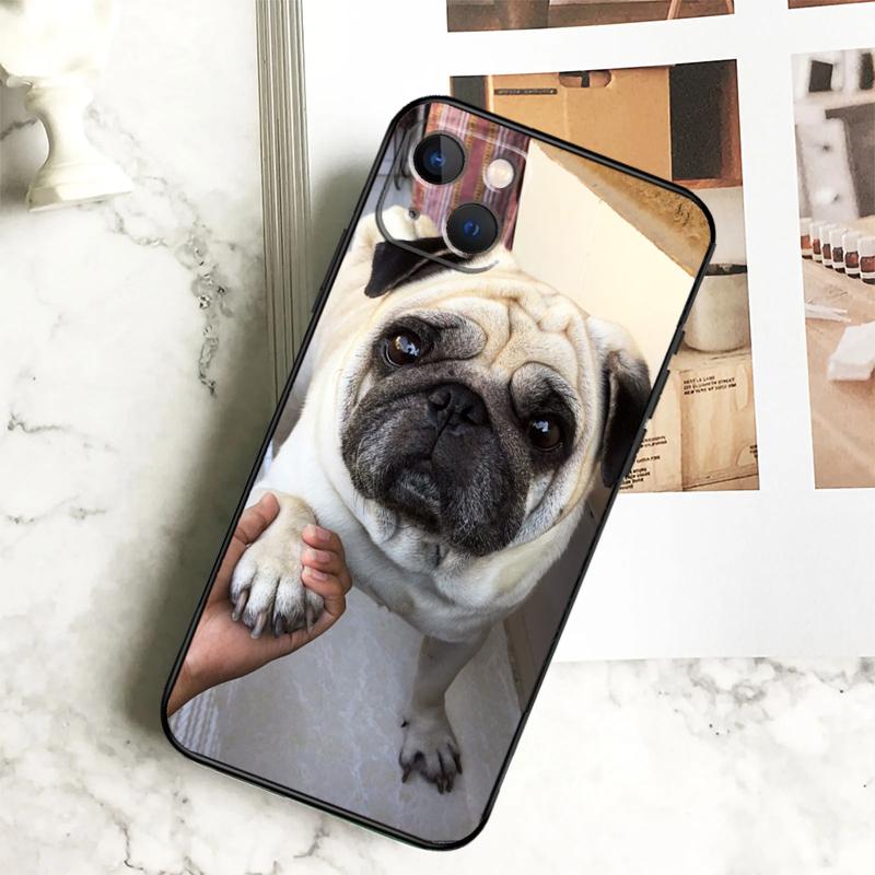 Süßer Mops Hund Hülle Für iPhone 15 16 13 12 Mini 11 14 Pro Max 7 8 Plus X XR XS Max Handyhülle