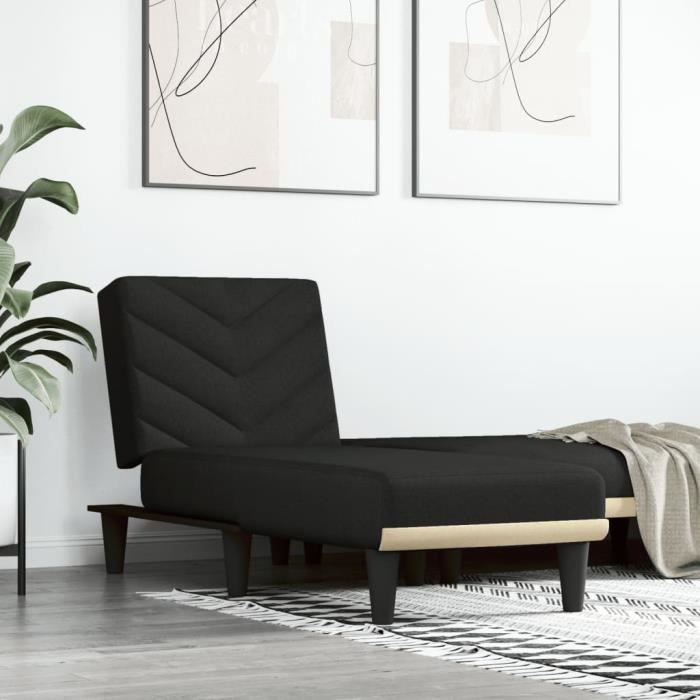 VidaXL Chaise Longue Black Fabric 352855