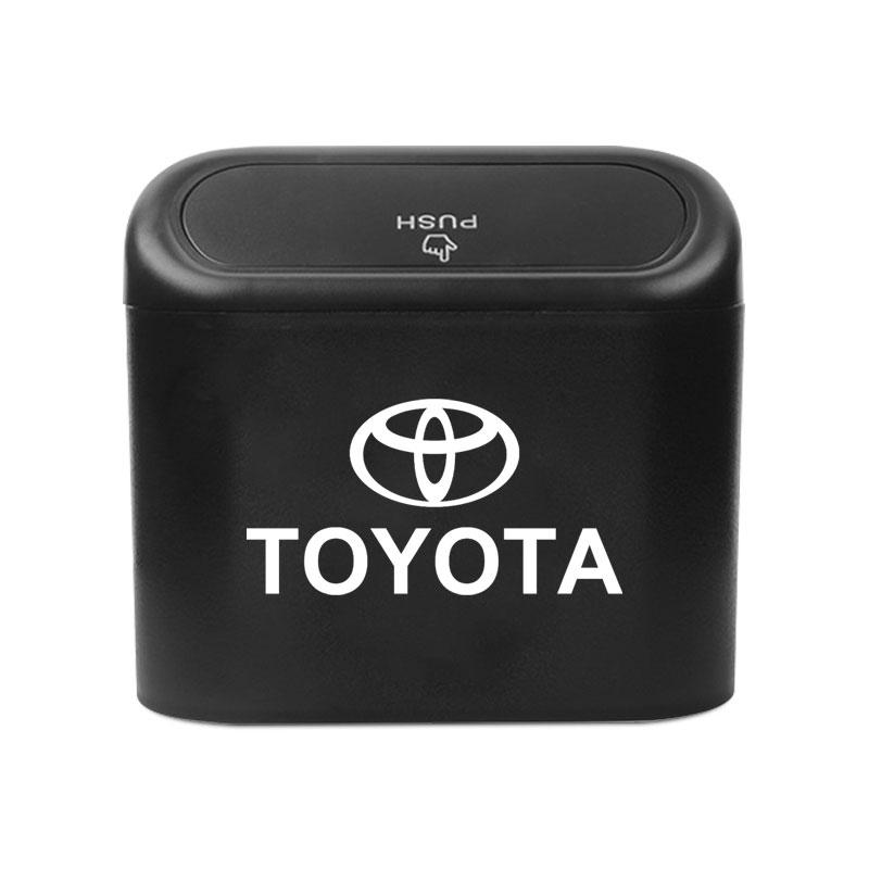 Auto Mülleimer Aufbewahrungsbox Fahrzeug Multifunktionaler Staubbehälter für Toyota TRD GR Corolla Auris Yaris Rav4 CHR Camry 40 Prius TOYOTA black