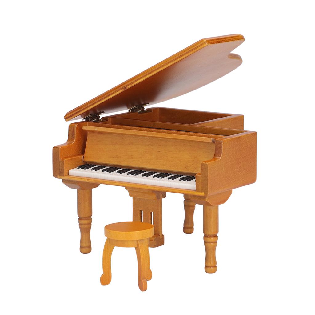 Klavierförmige Spieluhr Holz Simulationsklavier Spieluhr Ornament für Weihnachten Geburtstag