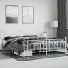 Vidaxl Metal Bed Frame with Headboard and Footboard, White, 200X200 Cm