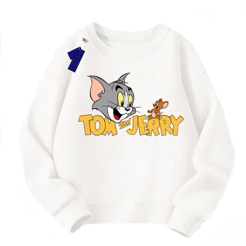 2026 Kids Sweatshirt 4 To14 Y Tom Tom Jerry Crewneck Sweatshirt Cartoon Children Hoodie Boys Girls Teen Spring Autumn Style