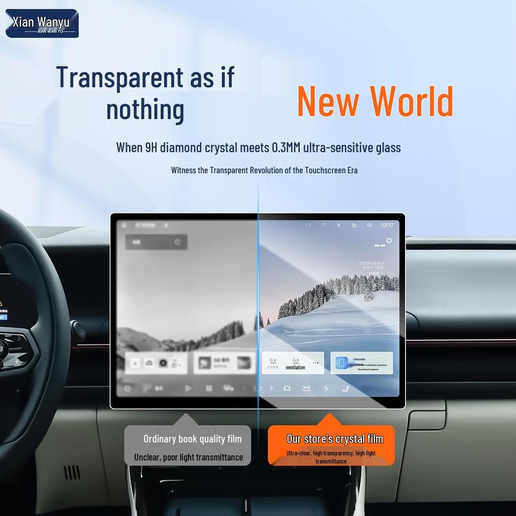 Tempered Glass Screen Protector for Lynk & Co 07 EMP - Navigation Sticker and Car Decor Accessories for 26 Models