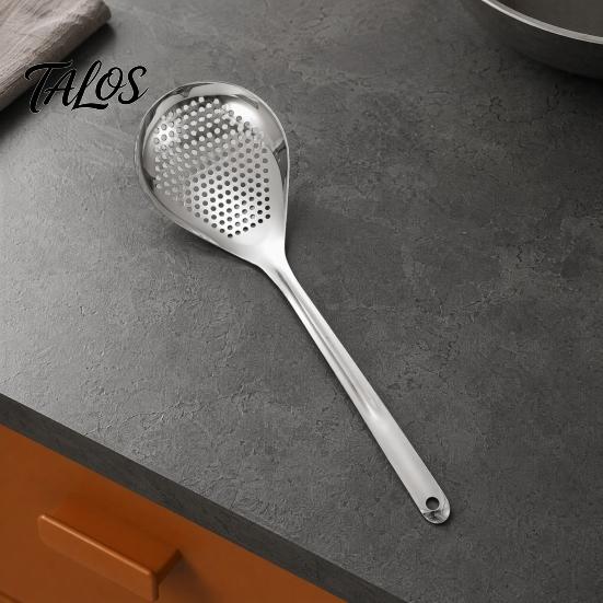 Talos Stainless Steel Kitchen Strainer Skimmer, Large Deep Mesh Spoon for Noodles Frying Hot Pot, Heat‑Resistant Oil Drainer Sifting, Rust‑Proof