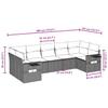 7-teiliges Gartensofa-Set mit Kissen Braun Poly-Rattan