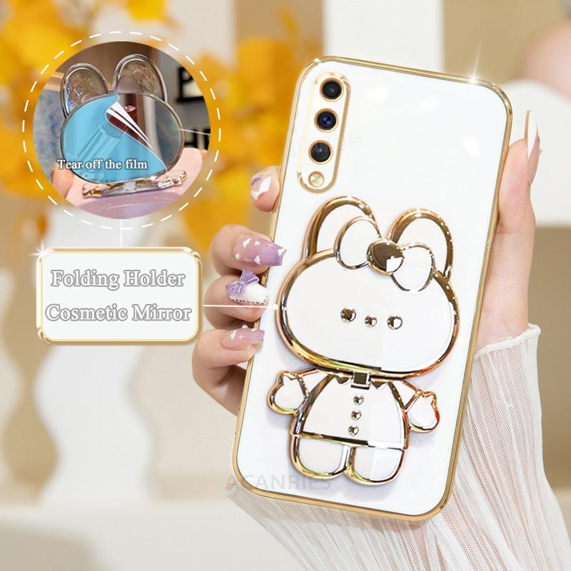 A 50 70 30 Luxury Plating Mirror Holder Case For Samsung Galaxy A50 A70 A20 A30 A10 A10s Silicone Stand Cover A30s A20s A7 2018