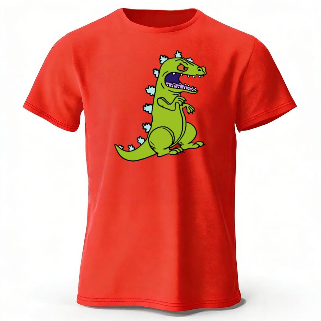 Angry Dinosaur Cotton T-shirt for Men Loose Large Breathable Sports Short Sleeves Summer Trendy Street