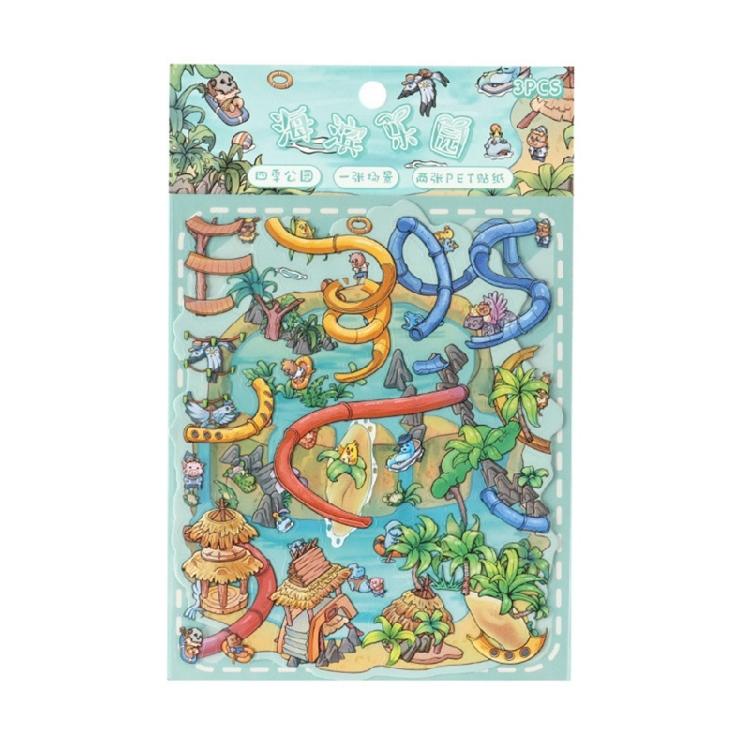 

Four Season Themed Raised Art Sticker For Diaries Wall Educational Projects Durably PET Material Quick Application